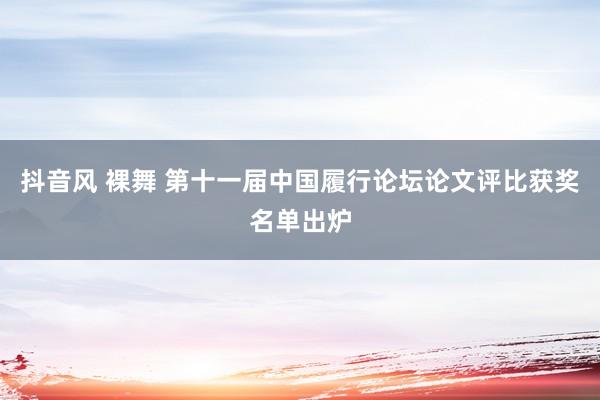 抖音风 裸舞 第十一届中国履行论坛论文评比获奖名单出炉