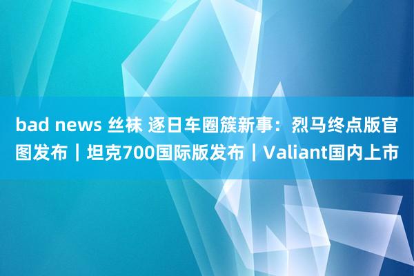 bad news 丝袜 逐日车圈簇新事：烈马终点版官图发布｜坦克700国际版发布｜Valiant国内上市